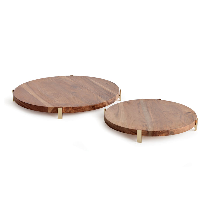 Elegant Acacia Wood Serving Boards with Stands