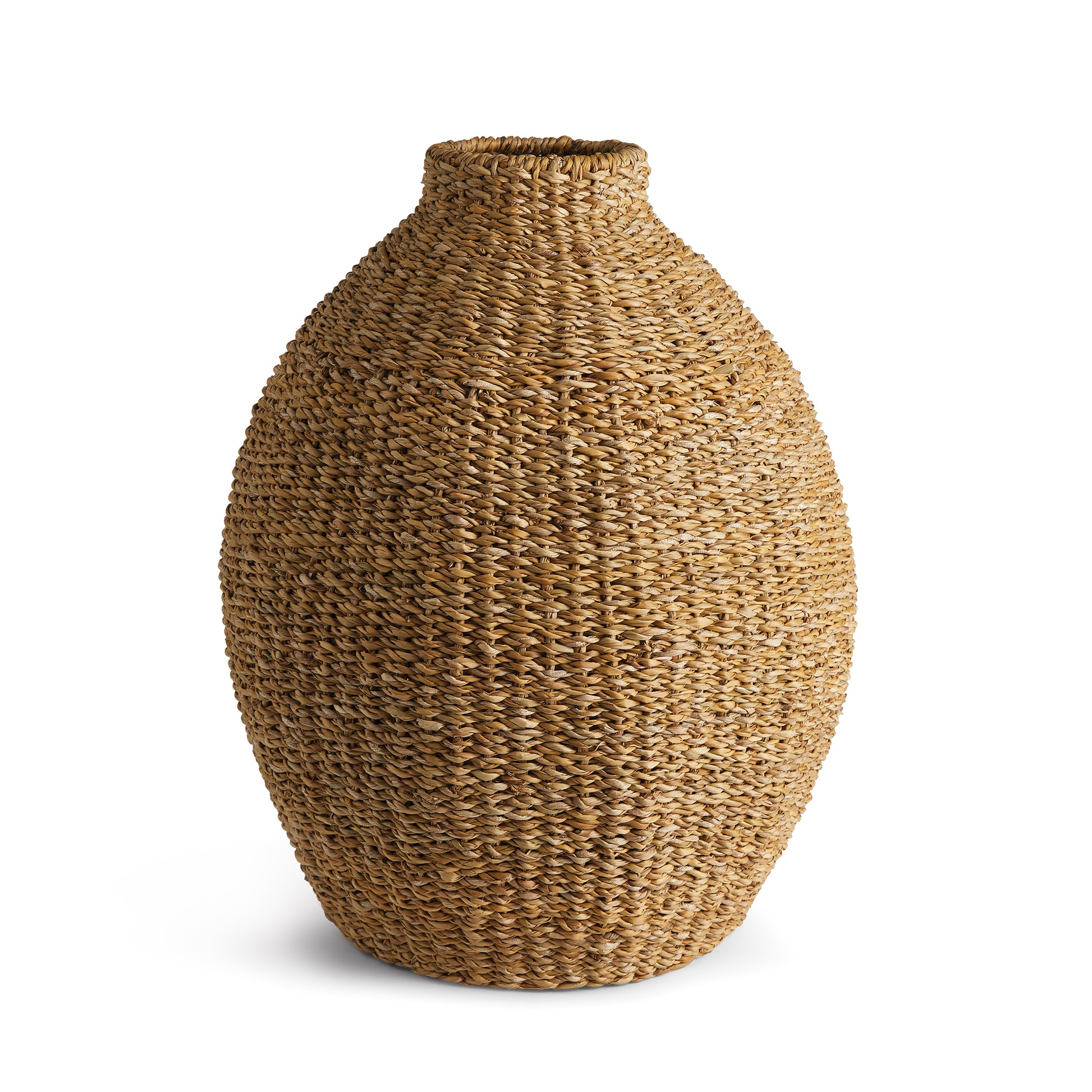 Seagrass is supple, not stiff. Naturally beautiful in color and texture. This teardrop vase is the perfect vessel for your favorite faux stems. A refreshing break from the expected.