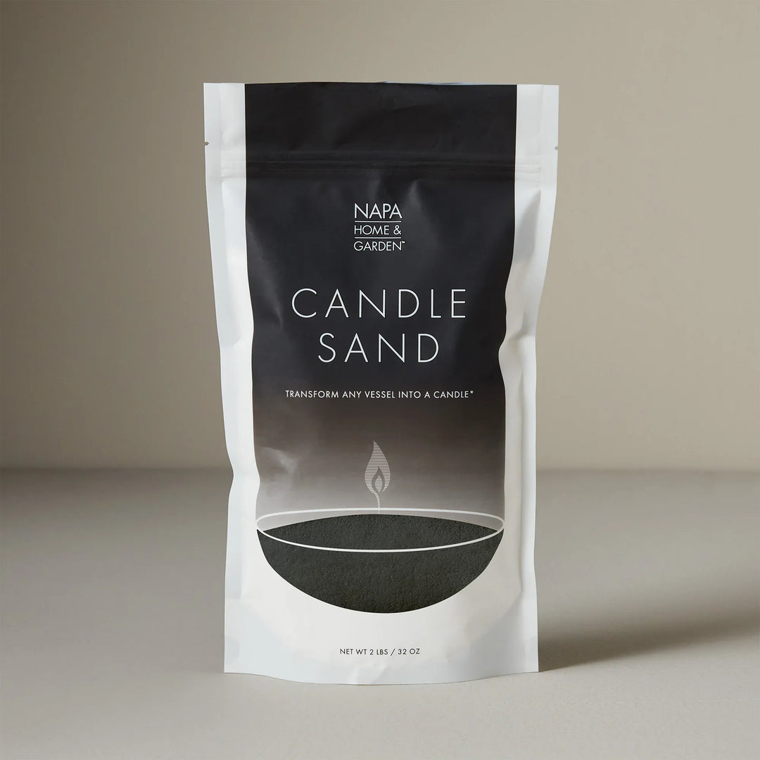 Candle sand refill kit bag with plant-based wax granules and wicks for customizable candles, available in 32 oz and 80 oz Modern Organic