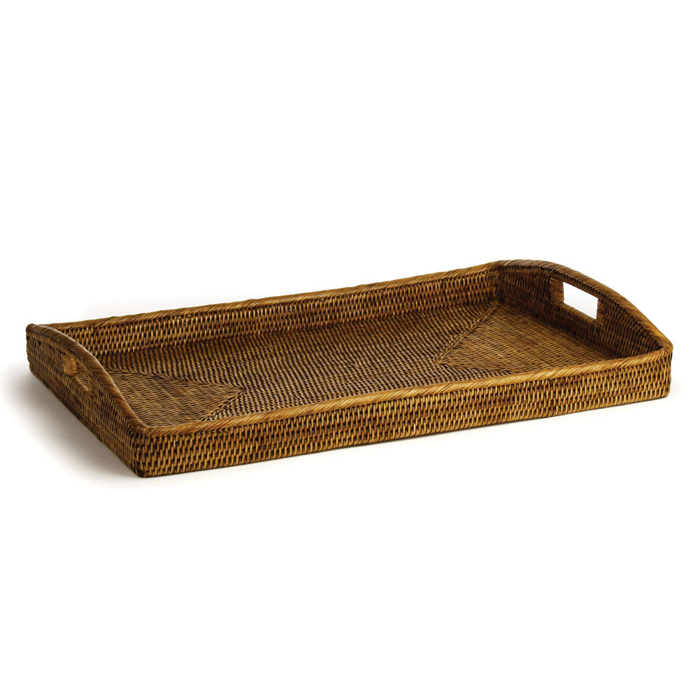 Burma Brown Rattan Morning Tray 27.5"