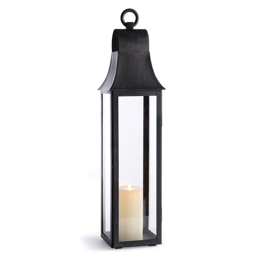 This tall, powder-coated stainless steel lantern is tailor made for your outdoor space. We've even included the drain holes to keep the rain away.