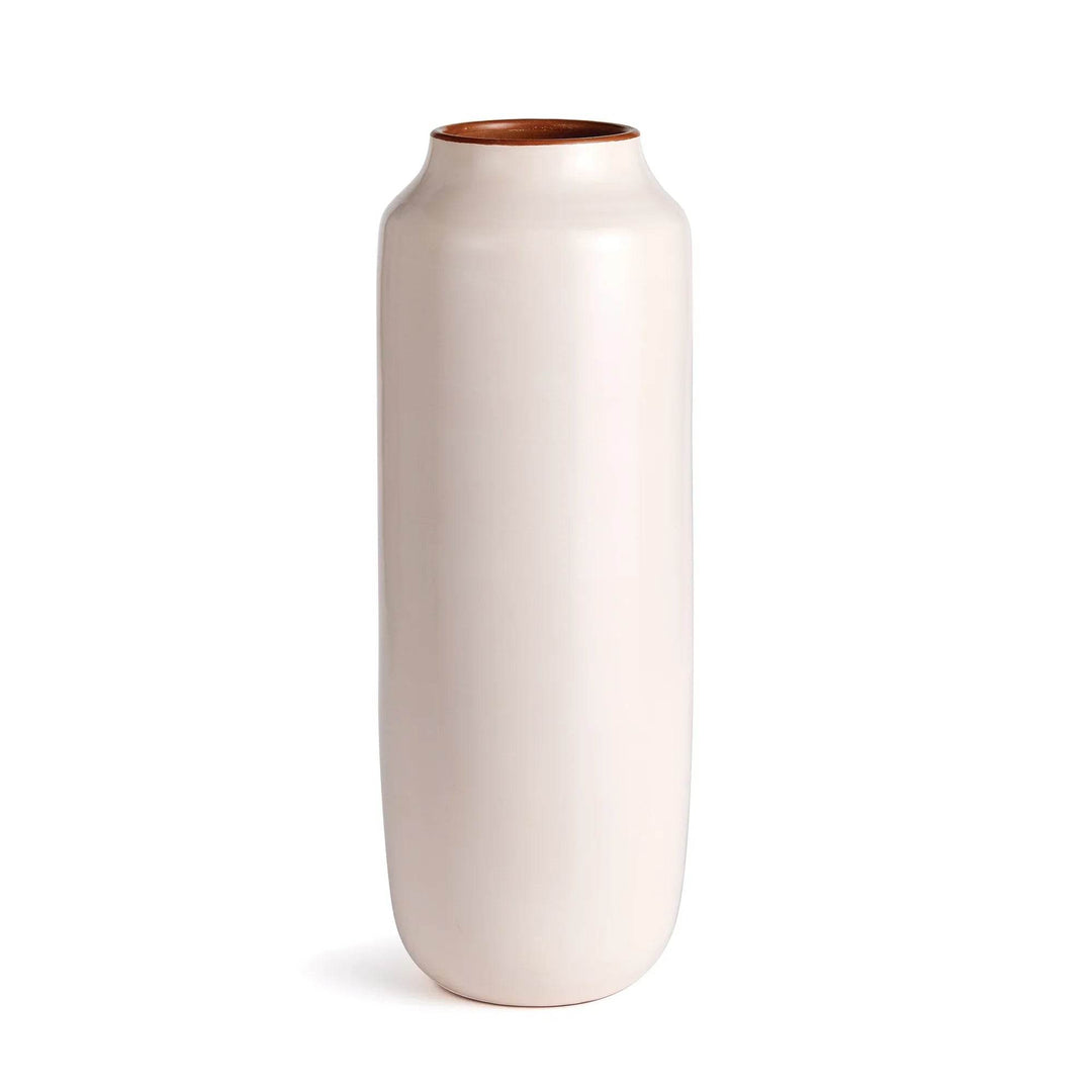 Studio image of 22 inch tall cream ceramic vase on white background, showing clean handcrafted silhouette – Modern Organic


