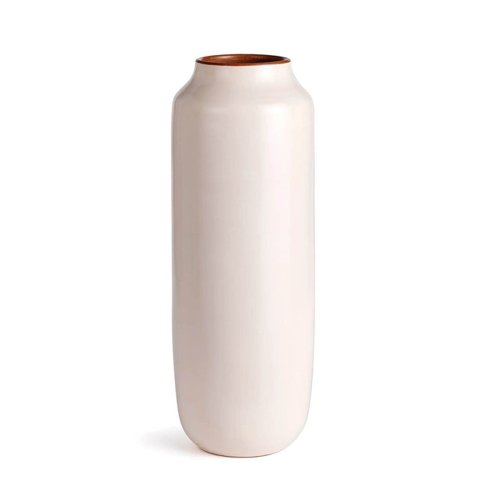 Studio image of 22 inch tall cream ceramic vase on white background, showing clean handcrafted silhouette – Modern Organic

