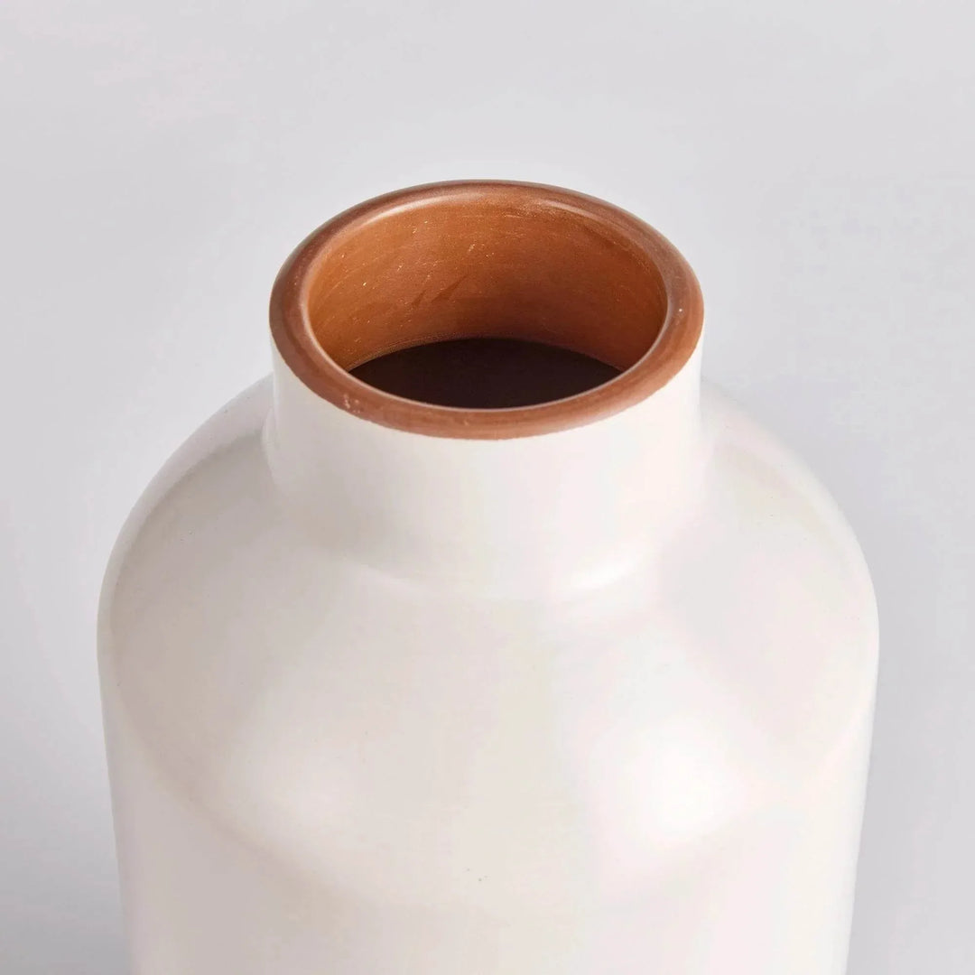 Vase Rim Examples Cream Ceramic Bottle Vase - 15