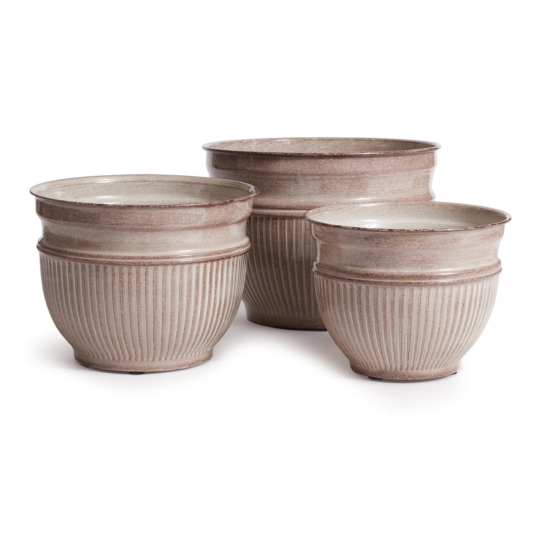 Kamelia Mocha Planter Pots, Set Of 3