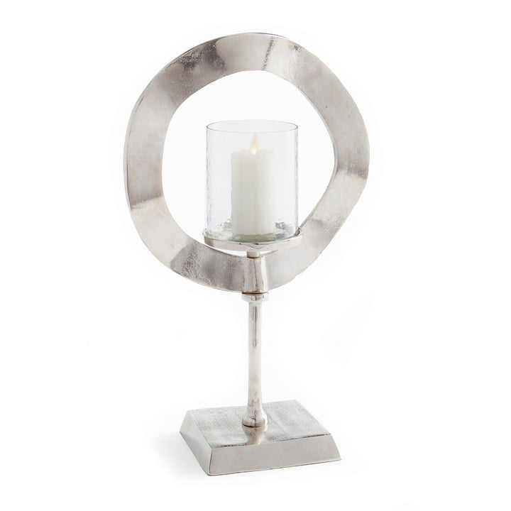 Medium Silver Candle Stand Sculpture for Elegant Décor