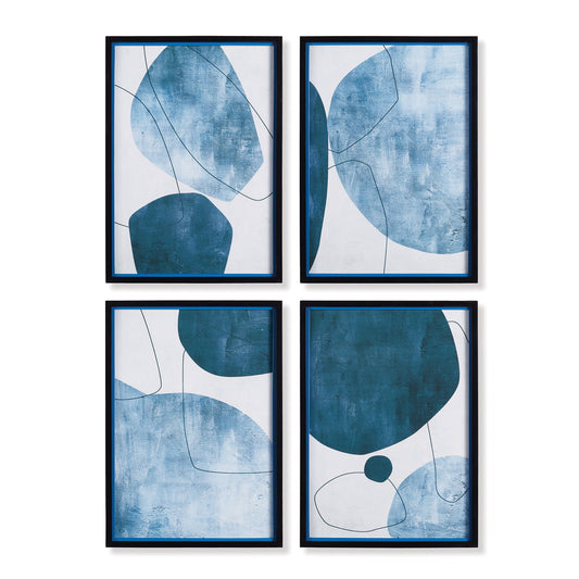 Abstract Ecliptic Wall Prints, Set Of 4