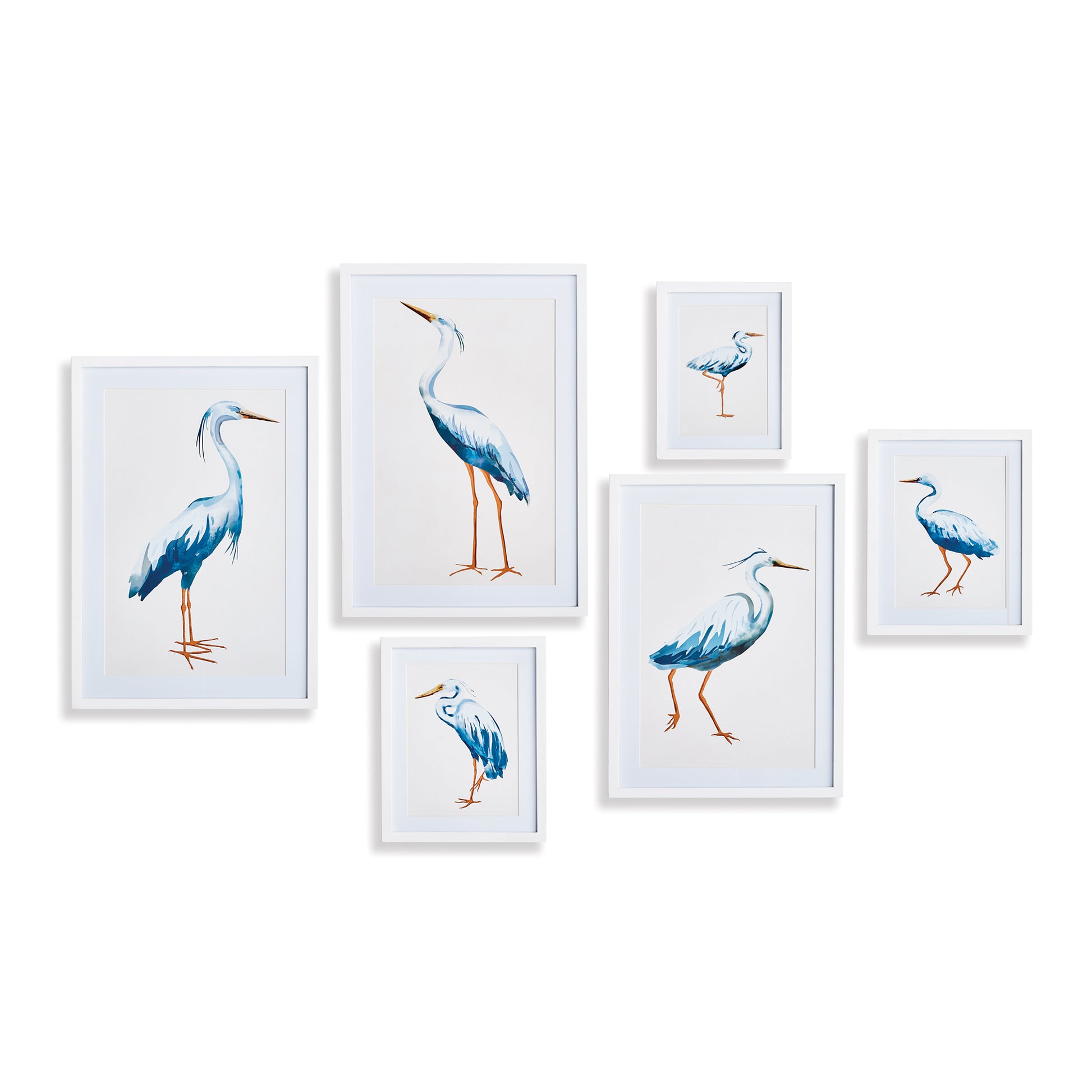 Enhance your home office or study with the calming beauty of these coastal-inspired prints, carefully curated and framed to create a striking display. This set of six is perfect for creating a stunning salon-style arrangement or brightening up smaller spaces. With its elegant white wood frames and serene design, this print set is a versatile and sophisticated choice for any space.