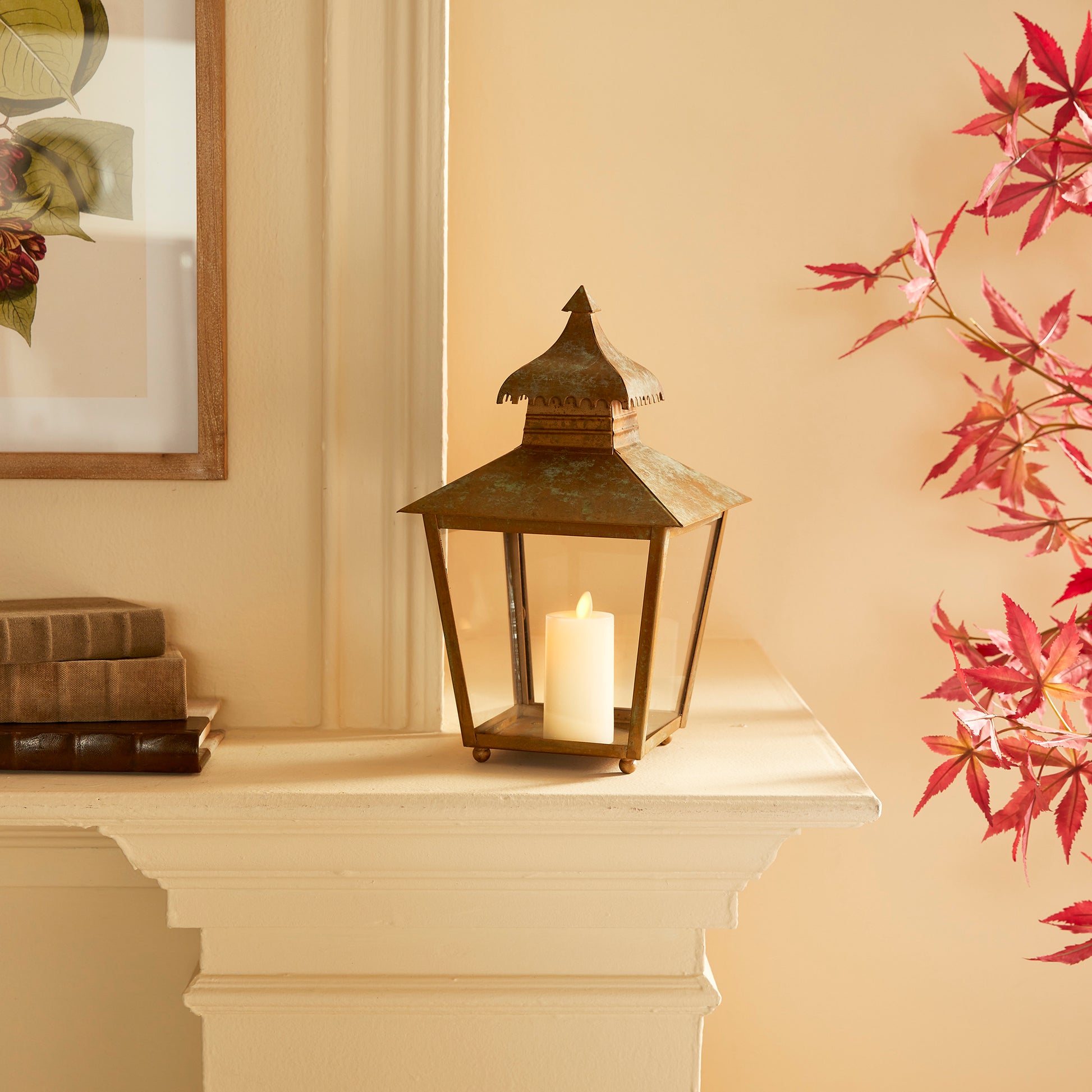 With its simple yet eye-catching design, the Anders Indoor Lantern Small adds a touch of elegance and charm to any indoor setting. The lantern features a curved pagoda and notched edge, giving it a unique character. Crafted from high-quality materials, it boasts a warm patina finish that adds a weathered look, making it suitable for any living space. Elevate the ambiance of your room with this beautifully crafted lantern that exudes sophistication.