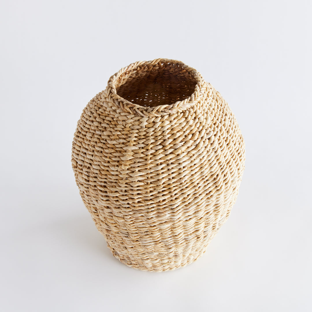 Abaca Teardrop Basket Vase, Small