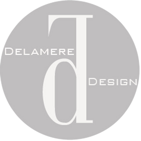 Delamere Design logo – modern coastal home decor brand monogram