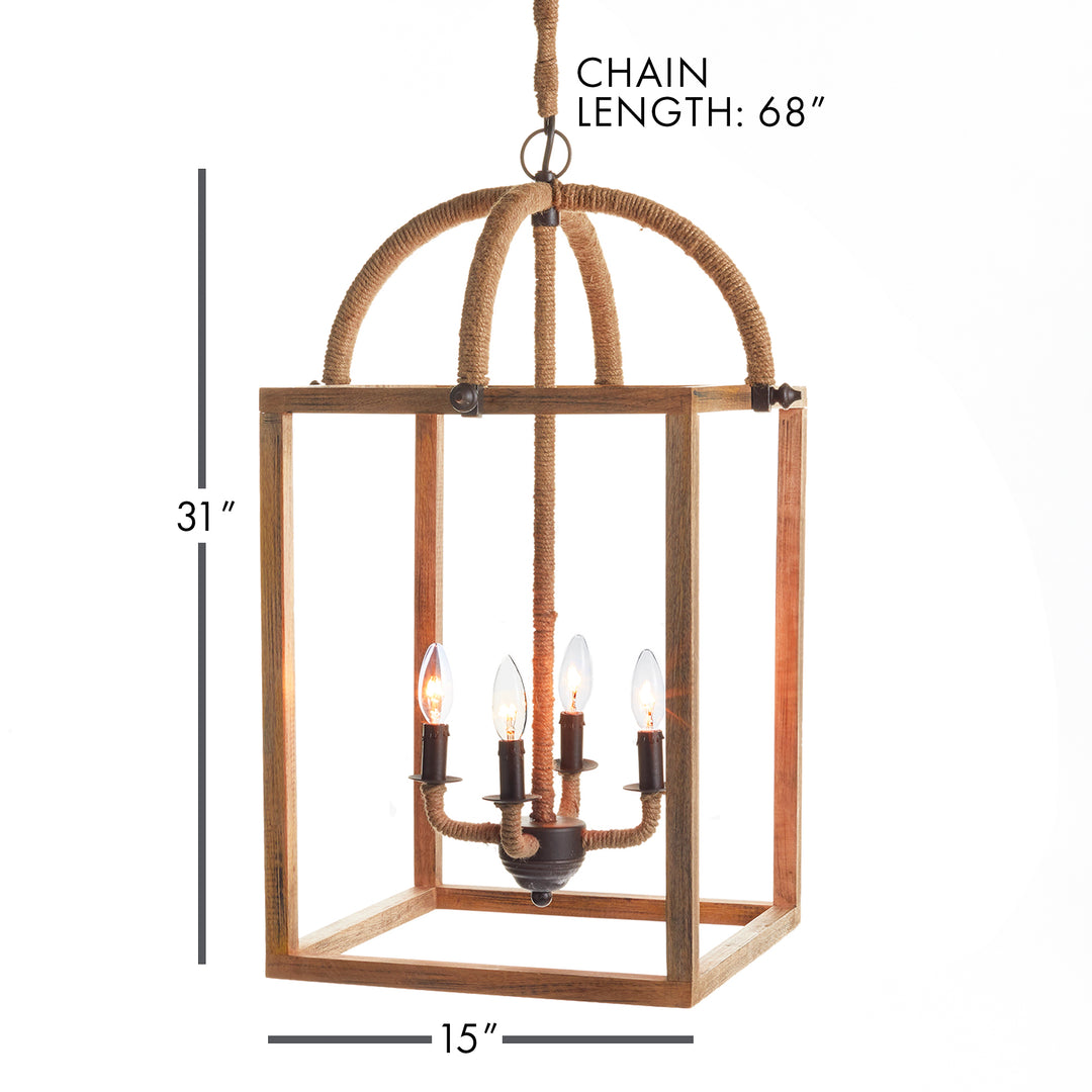 Rustic Brown Chandelier with Honey Finish and Minimalist Design