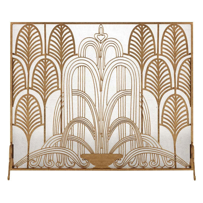 Fireplace Screen Italian Gold Art Deco Design