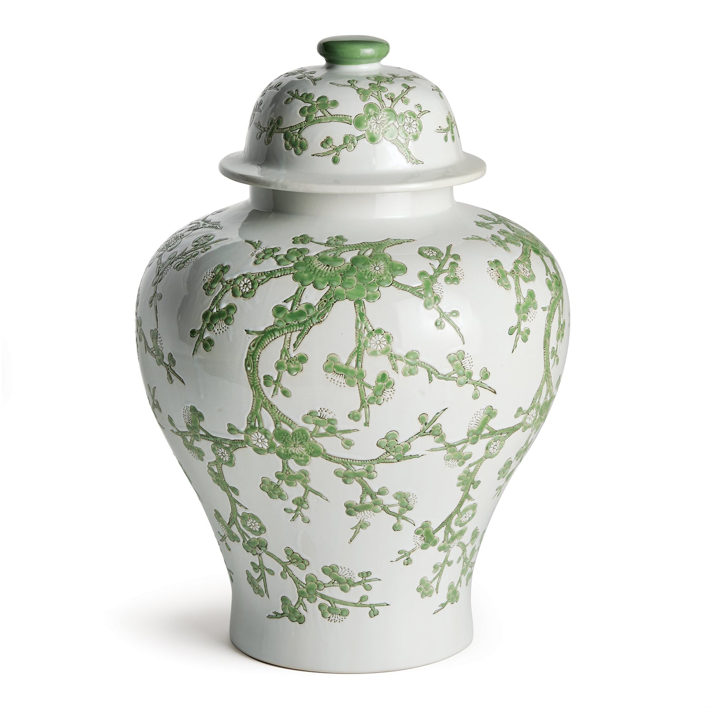 A classic chinoiserie in shades of green & white. How refreshing! The color green is known to have a harmonizing, balancing effect, and is an inspired design choice for the Imperial Lotus Lidded Jar. A welcome addition, adding stability and calm to the well-appointed bookshelf, mantel or entry console.