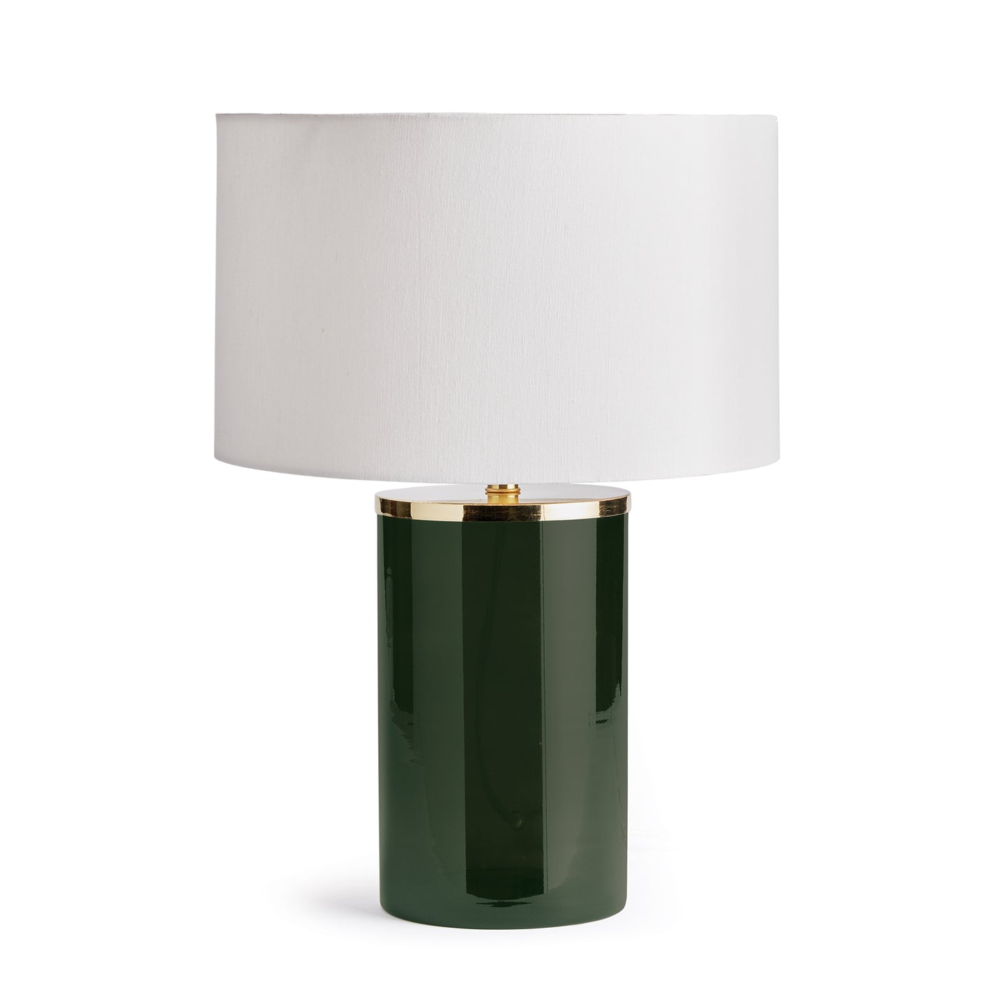 With a thick glass vessel of deep green, this stunning lamp is a gallery-worthy piece for the home. Modern in scale and form, this towering beauty effortlessly adds a pop of rich color.