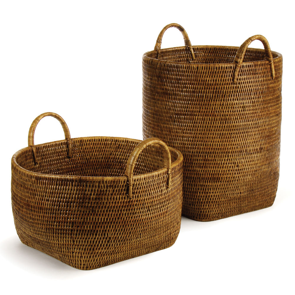 Burma Brown Rattan Orchard Baskets, Set Of 2