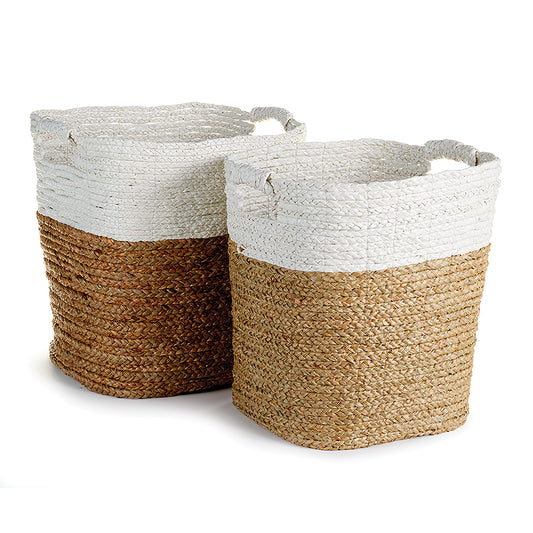 Fashion forward, with mixed weaves, natural materials and enhanced details. Even the rich mix of colors speak to the fashionista quality these baskets have.