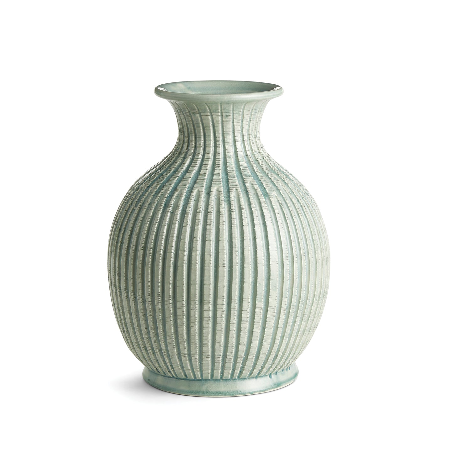 Handmade by skilled artisans in Tuscany, Italy, the Graffio Vase is micro-etched, creating a precise ribbed pattern. A classic Italian form with a more contemporary touch. With a classic Italian craftsmanship passed down through generations, each piece is a true original.  In grand scale, a dynamic centerpiece for feature table, kitchen island or mantel.