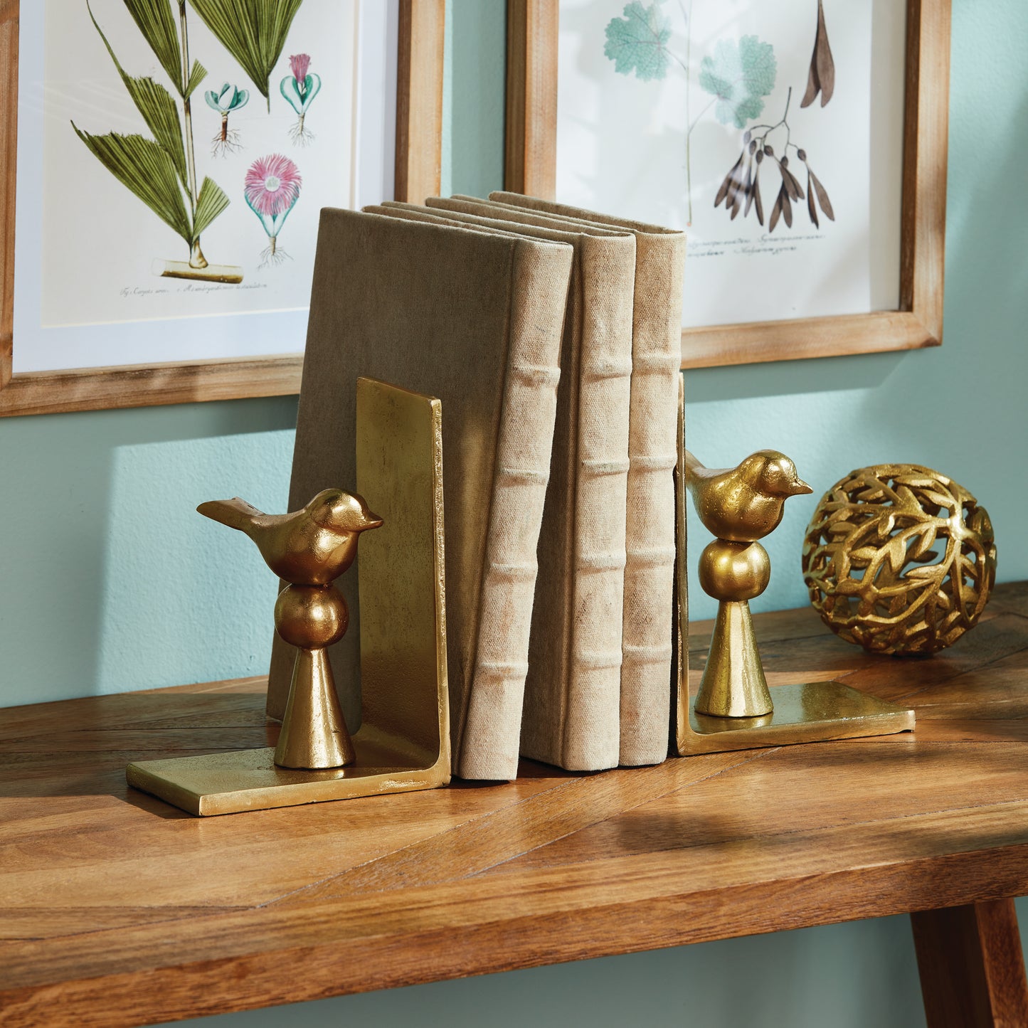 Bird Bookends in Gold, Set Of 2