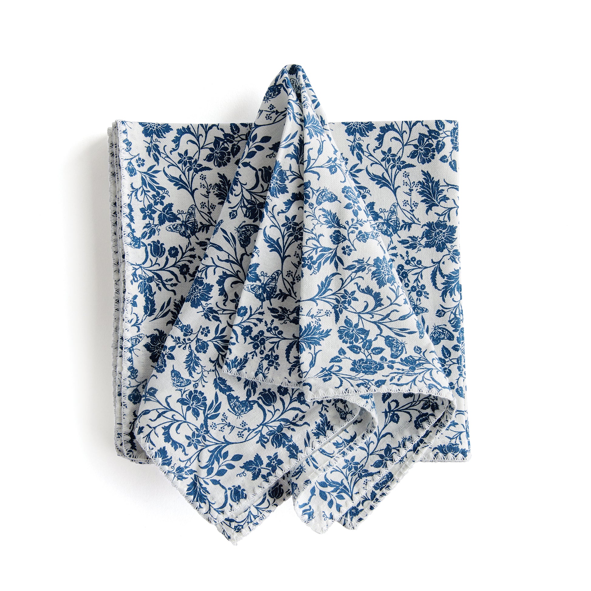 Blue Cotton Napkins, Set Of 4