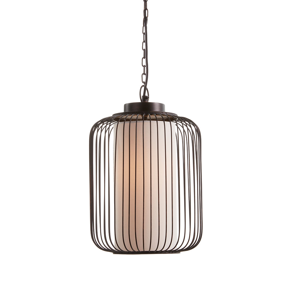 A soft linen drum gently diffuses the light and adds a subtle glow to your space. Paired with the sleek, mid-century style of the metal frame, this pendant is a smart design.