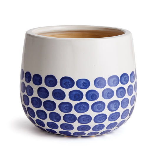 With a polka dot pattern, these playful pots add a touch of whimsy. The perfect pots for lush greens or a tailored orchid