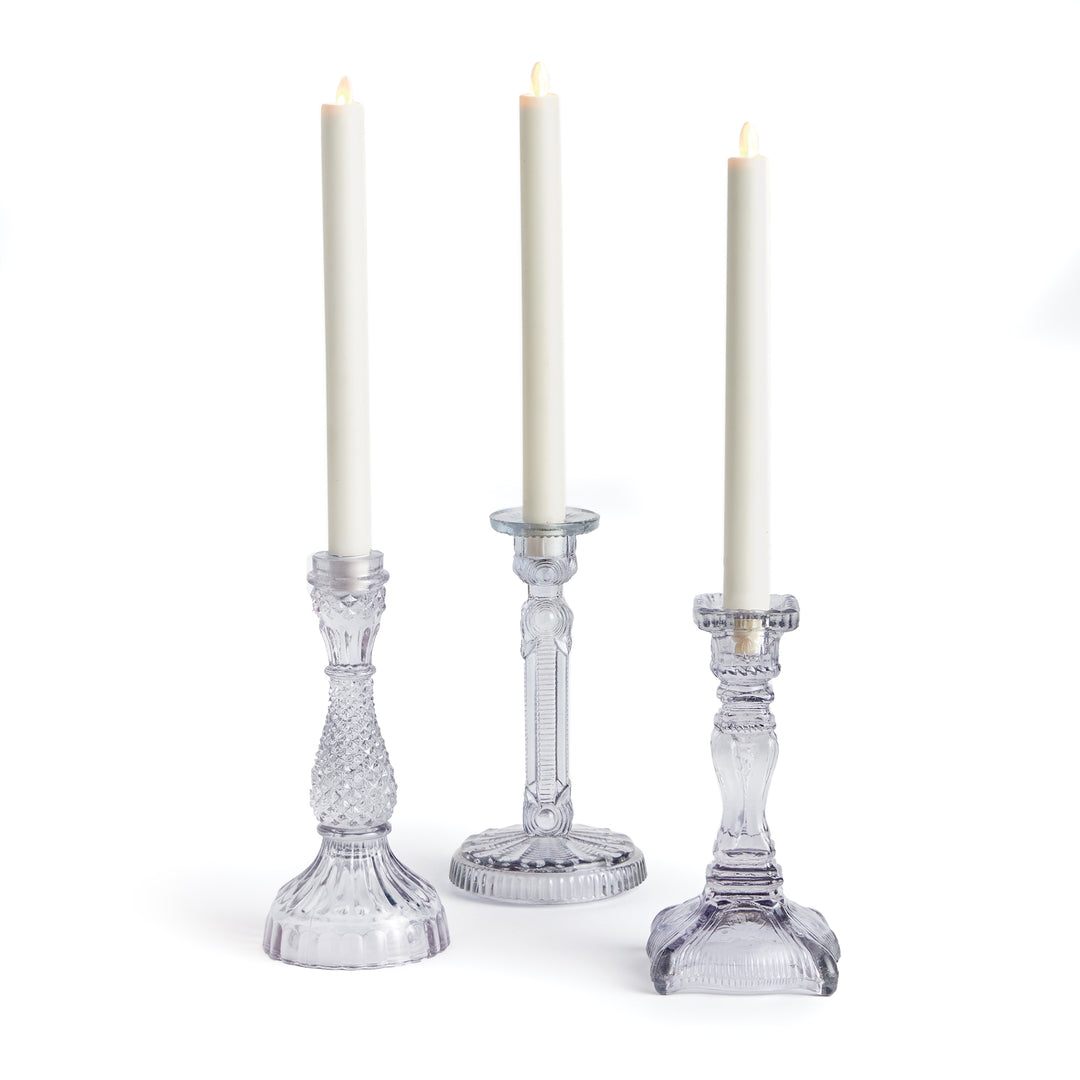 Estella Tapered Gray Candleholders Large, Set Of 3