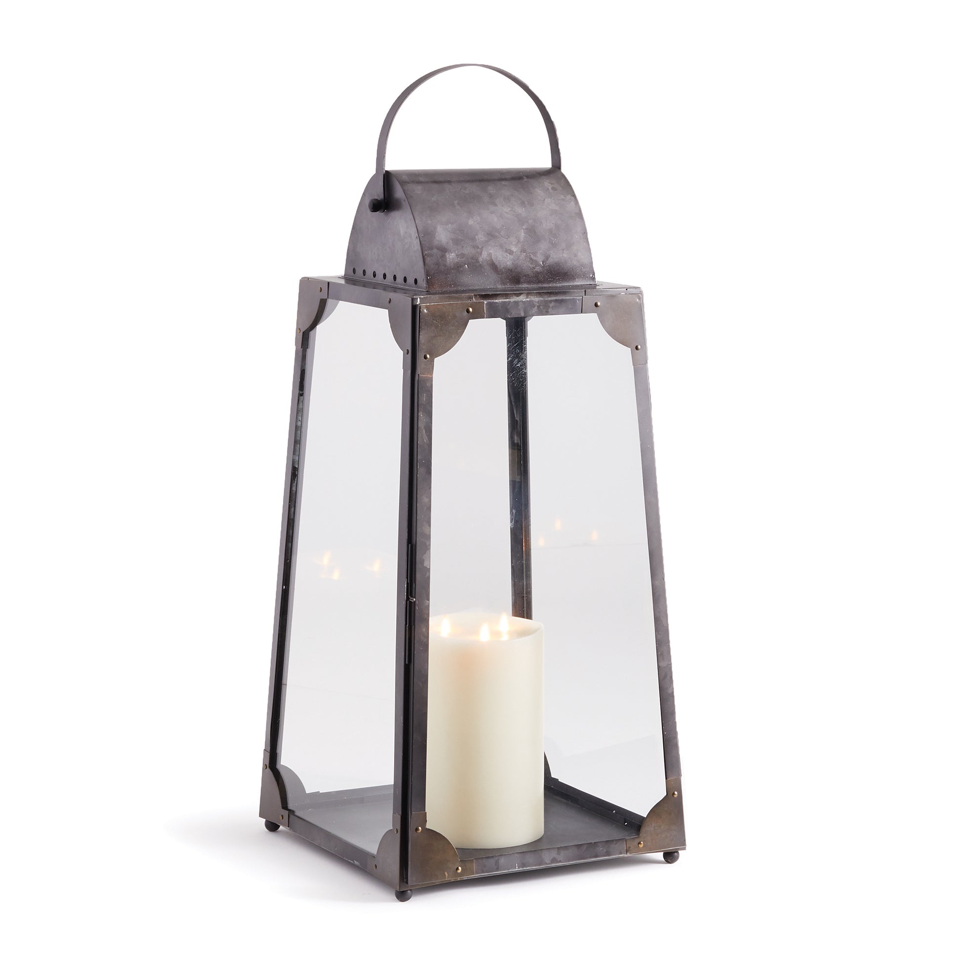 With two tones of galvanized metal, the Madera Outdoor Lanterns are a smart design. Powder-coated and fitted with a drain hole, they are sturdy enough to withstand whatever Mother nature brings.