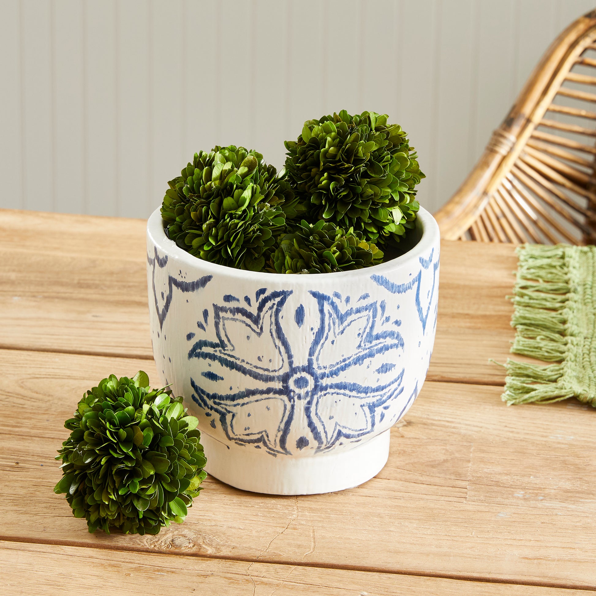 Introduce a touch of Mediterranean charm with the handmade clay cachepot planter. Elevate your home decor and add a coastal casual vibe by simply dropping in a vibrant plant. This stylish planter brings a taste of the Mediterranean to any environment and is sure to be admired.