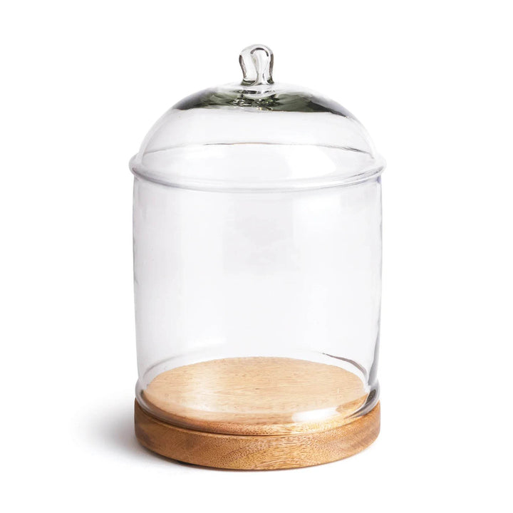 Adrien Glass Cloche with Wood Base - Elegant Food Display
