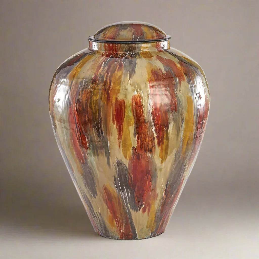 Metal Urn with Lid - Large, Multicolor – Delamere Design