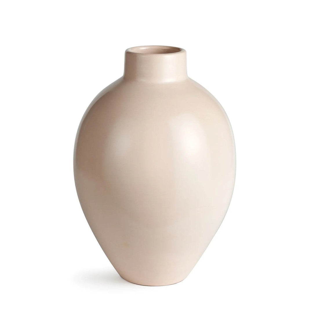 Modern Organic Terracotta Vase - Blush Finish, Tall 16.5 Inch - Delamere Design