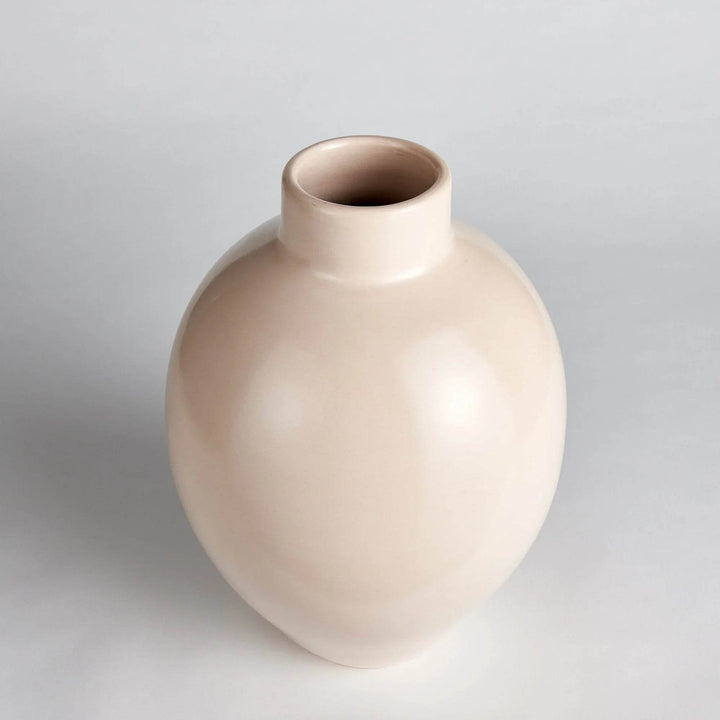 Modern Organic Terracotta Vase - Blush Finish, Tall 16.5 Inch - Delamere Design