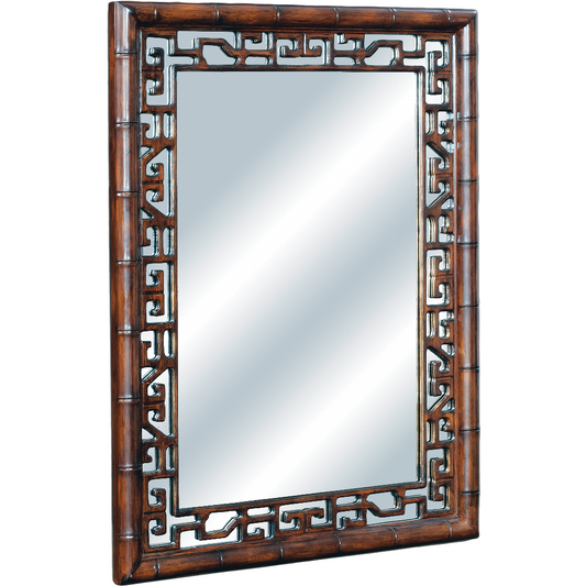 Chinese Style Wall Mirror with Bamboo Style Accents