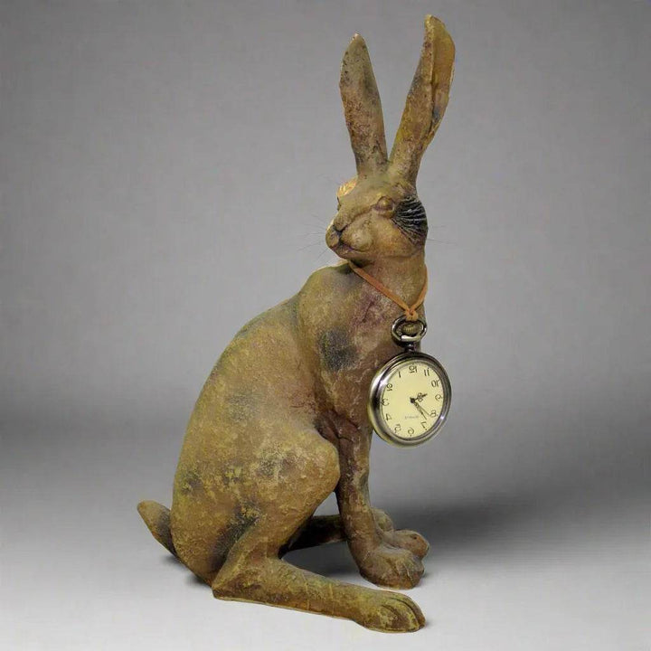 Antique Rabbit Timers Rustic Rabbit with Clock Desk Accessory, Set of 2 – Delamere Design