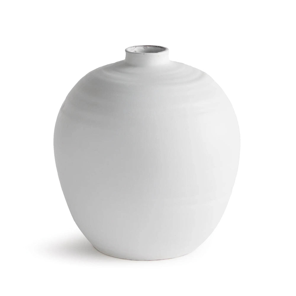 Close-up of handcrafted terracotta vase rim with matte white glaze and visible ribbed texture for detail clarity – Modern Organic