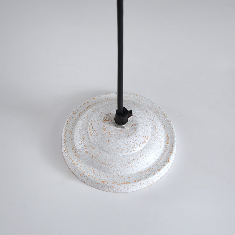 This unique pendant light has a classic silhouette of a bell shaped lampshade. It's finished with a rustic white and comes with a 46'' drop. This light comes with a canopy for hanging and requires a standard E-26 light bulb, not included. This pendant lamp is designed to be hardwired; no plug is included. 60-watts is the maximum suggest bulb wattage for this item.