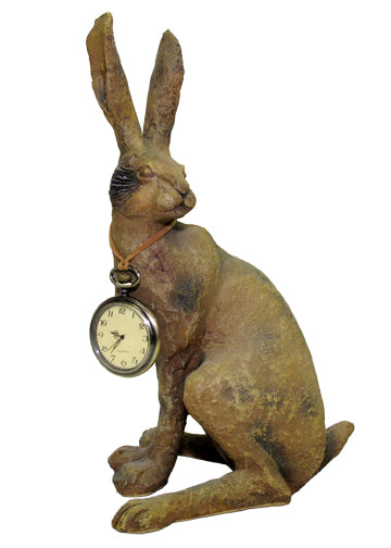 Rabbit with Clock Desk Accessory, Set of 2