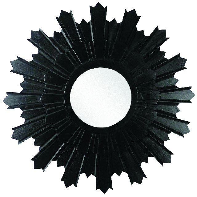 Black Wooden Mirror with Two Layers Star Burst