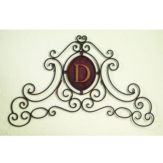 Custom Monogrammed Wall Grille in Antique Brown