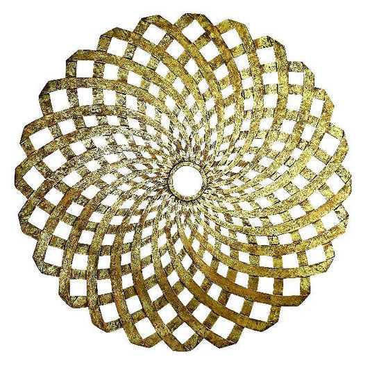 Golden Wall Medallion Pin Wheel Design